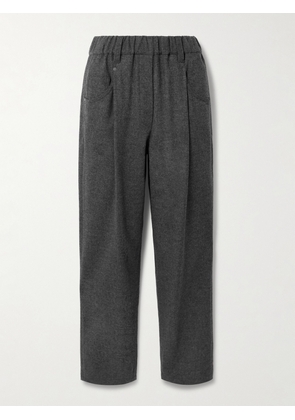 Brunello Cucinelli - Cropped Pleated Virgin Wool And Cashmere-blend Pants - Gray - IT36,IT38,IT40,IT42,IT44,IT46,IT48,IT50