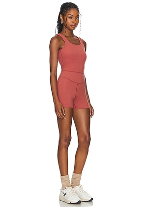 Varley Let's Move Bates Romper in Rust. Size M. Also in XS.