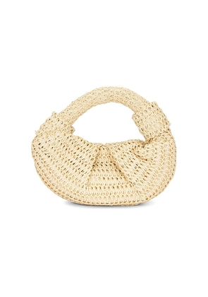 SIMONMILLER Raffia Lopsy Bag in Tan.