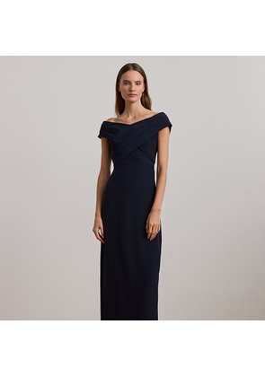 Crepe Off-the-Shoulder Gown