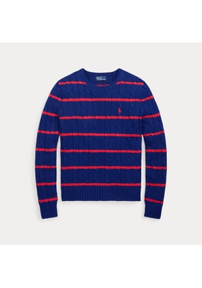Striped Cable-Knit Cotton Jumper