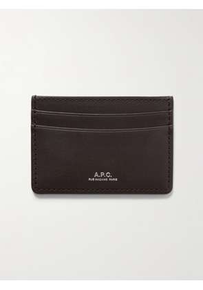 A.P.C. - Andre Leather Cardholder - Men - Brown