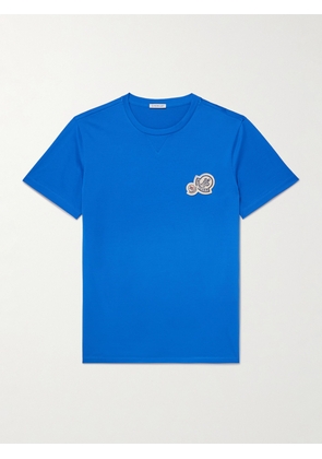 Moncler - Logo-Appliquéd Cotton-Jersey T-Shirt - Men - Blue - S