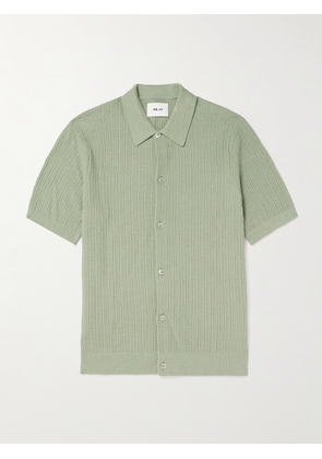 NN07 - Nolan 6695 Textured-Knit Organic Cotton Shirt - Men - Green - S
