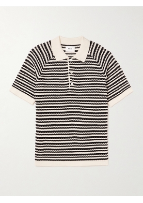 NN07 - Brett 6686 Striped Organic Cotton Polo Shirt - Men - Black - S