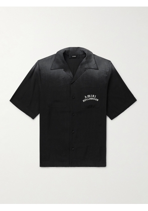 AMIRI - Convertible-Collar Logo-Flocked Modal-Blend Shirt - Men - Black - XS