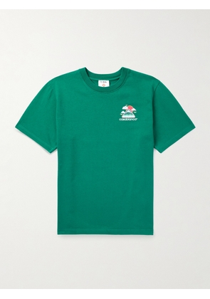 Casablanca - Montagne Ondulée Logo-Print Cotton-Jersey T-Shirt - Men - Green - XS