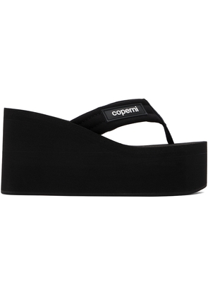 Coperni Black Branded Wedge Sandals