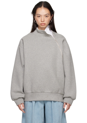Dries Van Noten Gray Zipped Sweatshirt