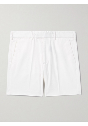 TOM FORD - Straight-Leg Pleated Stretch-Cotton Twill Shorts - Men - White - UK/US 30