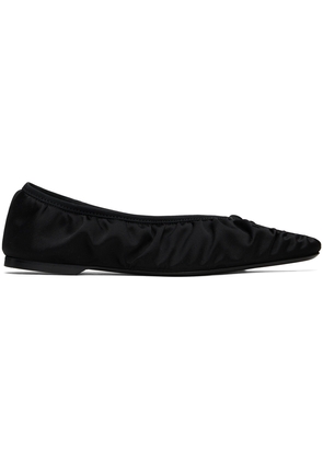 TOTEME Black 'The Gathered' Ballerina Flats