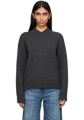 OUR LEGACY Gray Sonar V-Neck Sweater