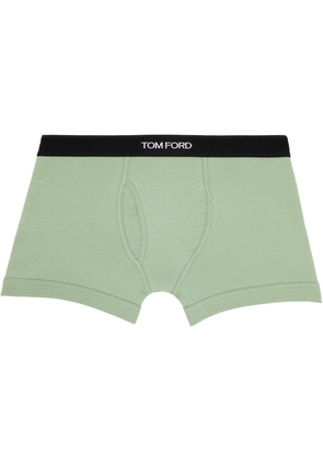 TOM FORD Green Cotton Boxer Briefs