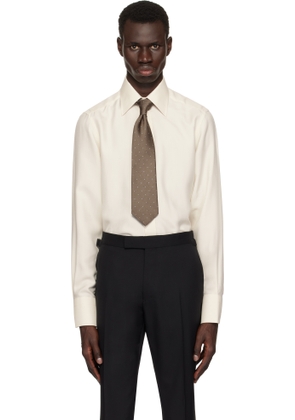 TOM FORD Off-White Silk Twill Slim Fit Shirt