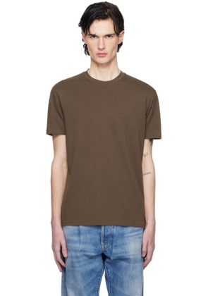 TOM FORD Brown Lyocell Cotton Crew T-shirt