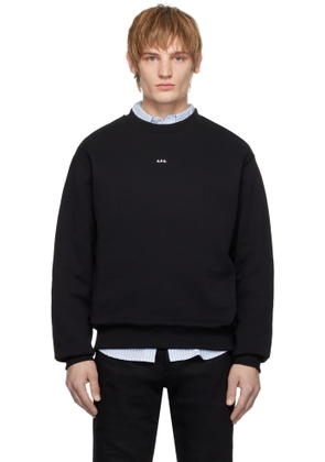 A. P.C. Black Boxy Micro Logo Sweatshirt