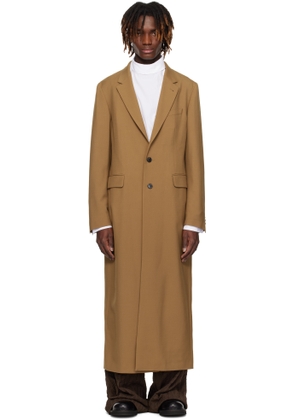 Dries Van Noten Tan Wool & Mohair Coat