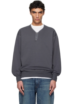 nanamica Gray Half Zip Reversible Sweatshirt