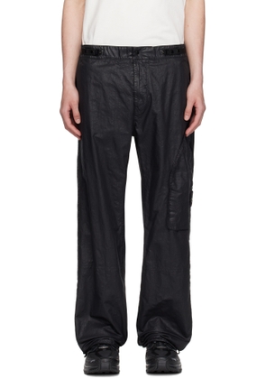 Stone Island Black Organic Look Nylon Panama-TC Cargo Pants
