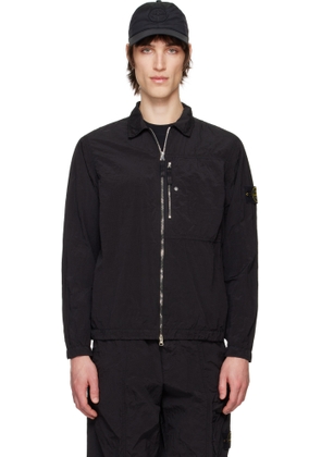 Stone Island Black Regenerated Nylon Metal ECONYL Overshirt