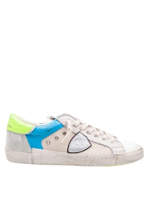 Philippe Model Sneakers Prsx In Fabric And Leather Color White And Fluorescent Yellow