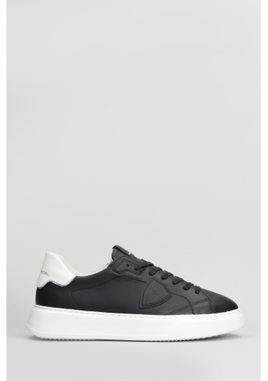 Philippe Model Temple Low Sneakers In Black Leather