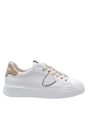 Philippe Model Temple Leather Sneakers Color White/gold