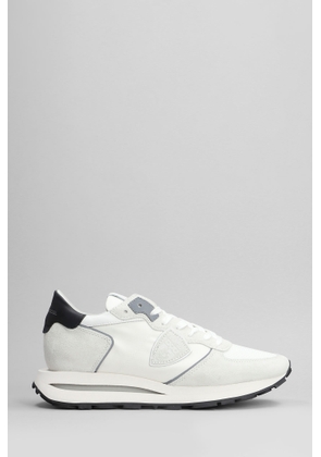 Philippe Model Tropez Haute Sneakers In White Suede And Fabric