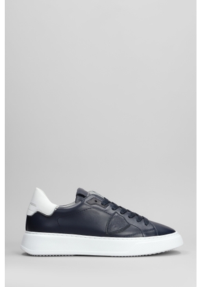 Philippe Model Temple Low Sneakers In Blue Leather