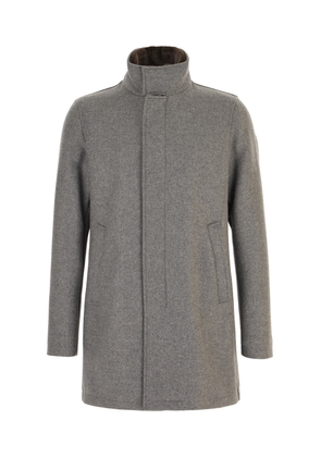 Herno Grey Wool Blend Padded Jacket