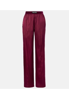 Tom Ford Silk-blend satin wide-leg pants