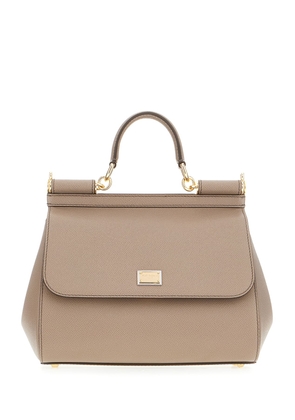 Dolce & Gabbana Dove Grey Leather Large Sicily Handbag