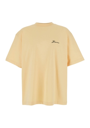 Jacquemus Yellow T-shirt With Logo On The Front And Print On The Back