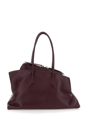 The Attico la Passeggiata Bordeaux Shoulder Bag With Two Top Handles In Leather Woman