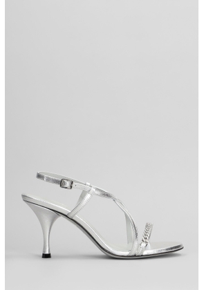 Roberto Festa Hyden Lux Sandals In Silver Leather
