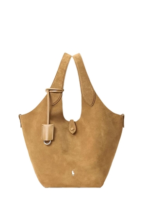 Polo Ralph Lauren polo Play Brown Shoulder Bag With Pony Embroidery On The Front And Two Top Handles In Suede Woman