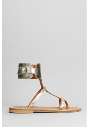 K. Jacques Caravelle F Flats In Gold Leather