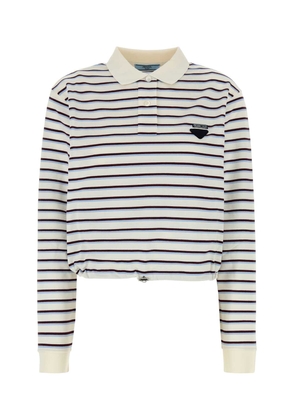 Prada Embroidered Piquet Polo Shirt