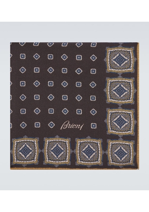 Brioni Printed silk twill pocket square