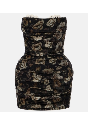 Magda Butrym Floral ruched silk minidress