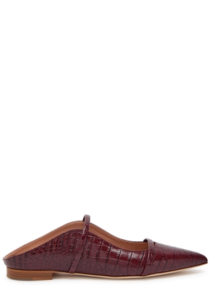 Malone Souliers Maureen Crocodile-effect Leather Mules - Burgundy - 41 (IT41 / UK8)