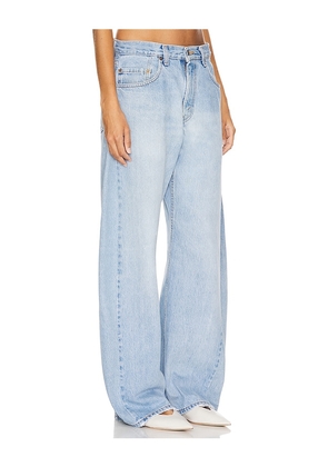 aligrace Vintage Barrel Wide Leg Jeans in Denim-Light. Size 31. Also in 26, 27, 29, 34.