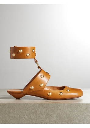 Chloé - Jade Studded Leather Pumps - Brown - IT35,IT35.5,IT36,IT36.5,IT37,IT37.5,IT38,IT38.5,IT39,IT39.5,IT40,IT40.5,IT41