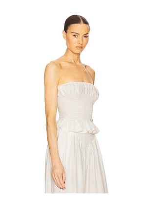 Helsa The Smocked Tunic in Silk And Wool in Ivory. Size M. Also in L, S.