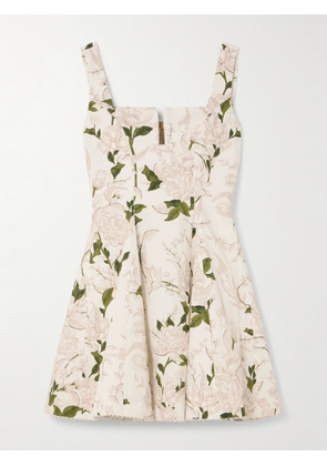 Agua by Agua Bendita - Gardenia Floral-print Cotton Mini Dress - White - x small,small,medium,large,x large