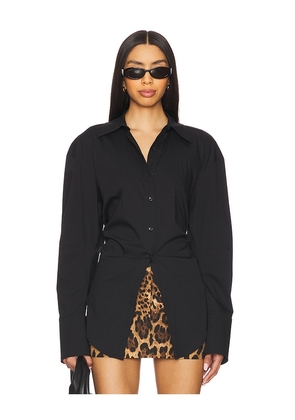 SIMONMILLER Loch Button Up Shirt in Black. Size L. Also in M, XS.