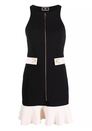 Elisabetta Franchi logo-plaque stretch-crepe minidress - Black
