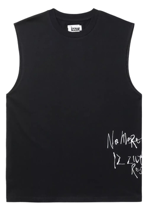 izzue graphic-print cotton vest - Black