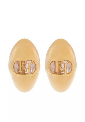 Elisabetta Franchi logo-plaque earrings - Gold