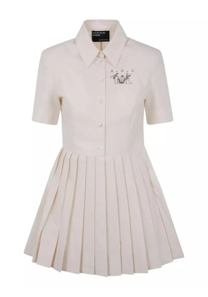 Enfants Riches Déprimés logo-print pleated shirt dress - Neutrals